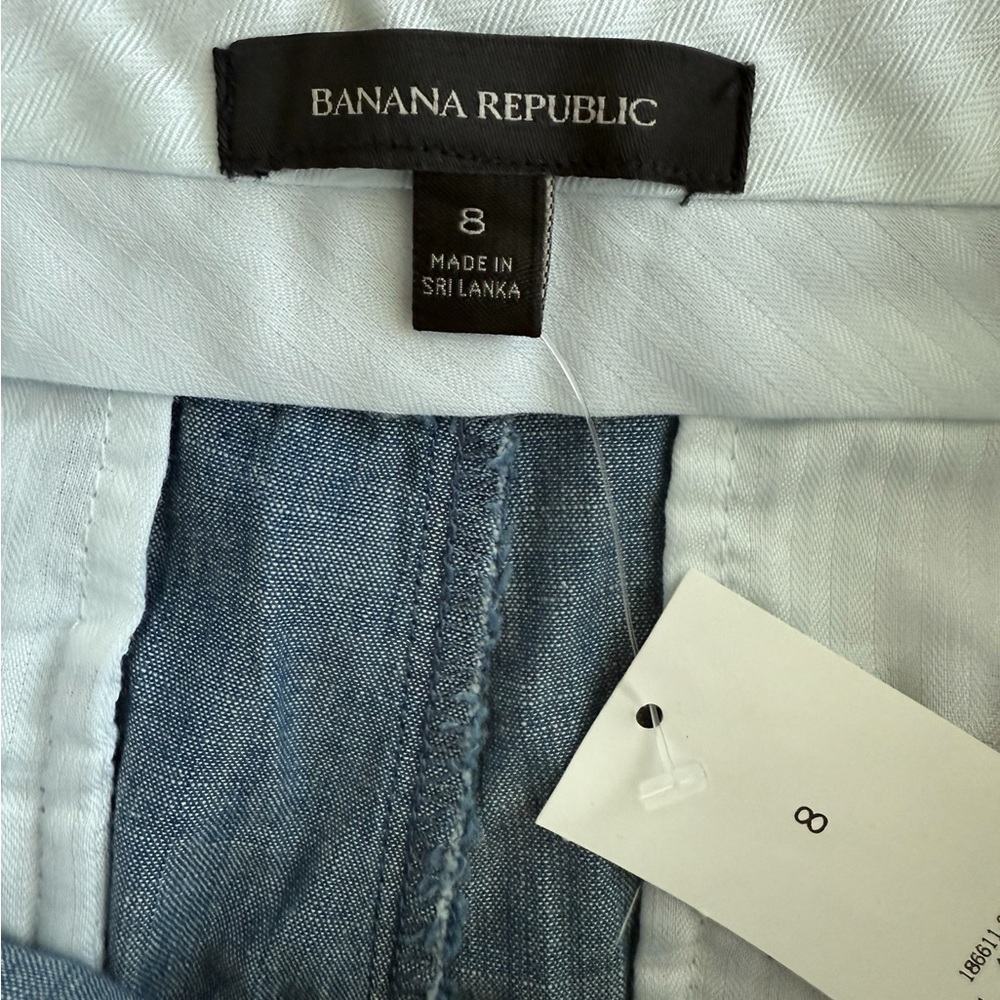 New Banana Republic Cotton Chambray Denim Blue Women's Shorts Size 8 - Picture 4 of 5